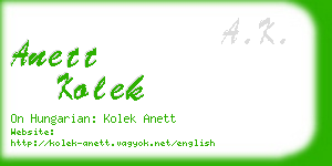 anett kolek business card